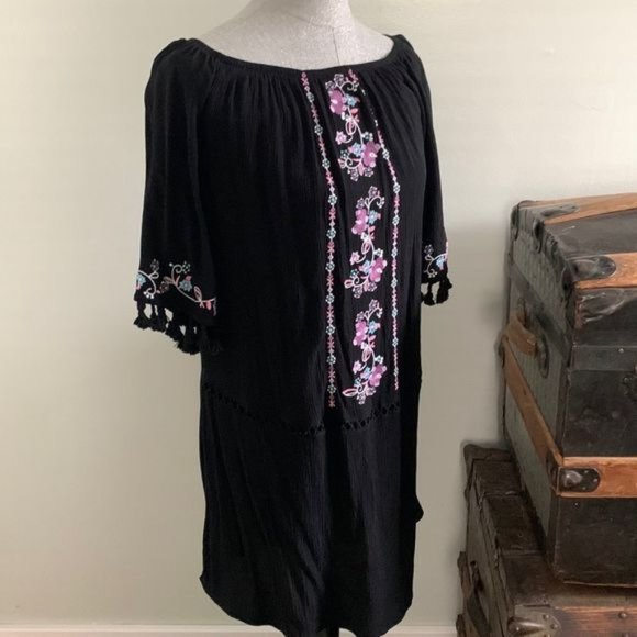 love,fire Rayon Embroidered Dress Size L - Picture 1 of 7